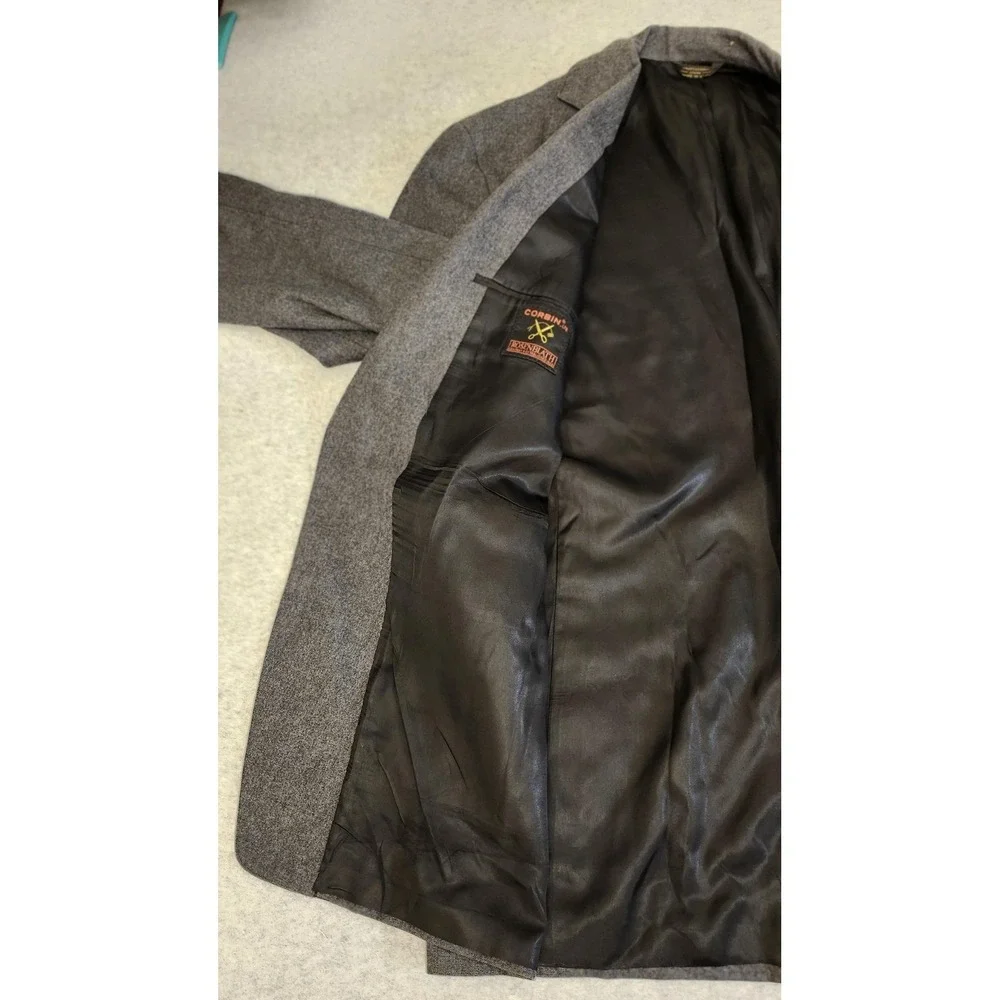 Vintage Corbin Blazer Mens‎ Large Gray Wool Two Button Sport Coat Made USA READ